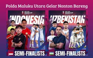 Polda Maluku Utara Gelar Nobar Semi Final Piala Asia U-23 untuk Dukung Timnas Indonesia