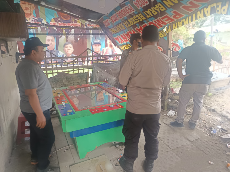 Polsek Medan Barat Gercep Amankan Satu Unit Judi Mesin Tembak Ikan di Asrama Kobek