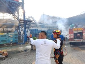 Damkar Binjai Bantu Padamkan Kebakaran di PT RPFI Hamparan Perak